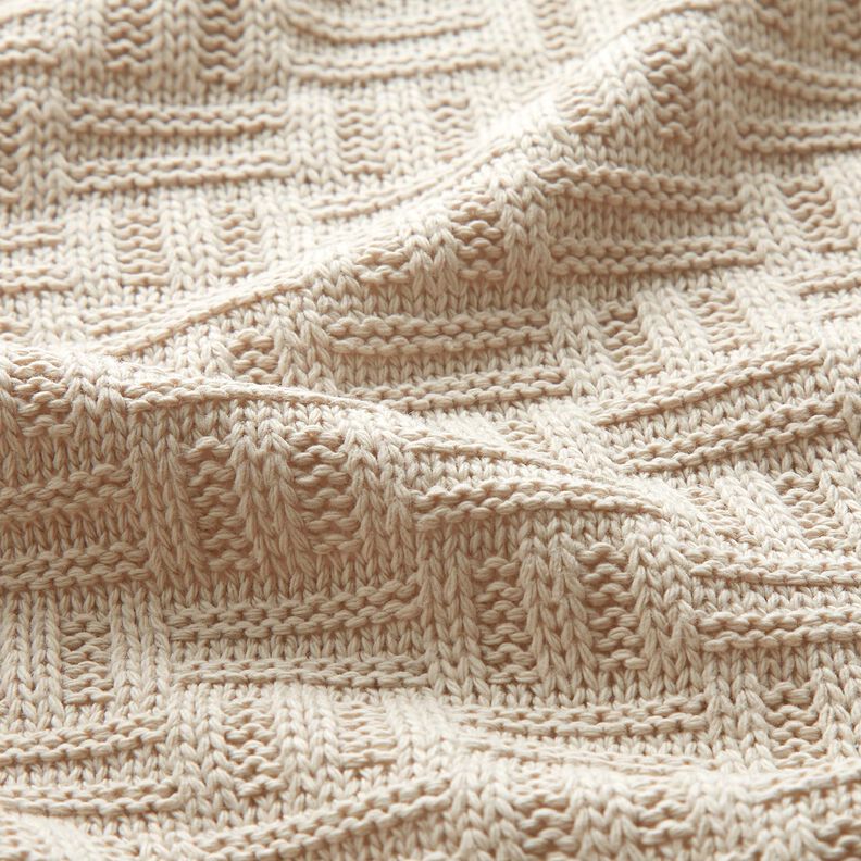Knit Fabric broken ribbed pattern – light beige,  image number 2