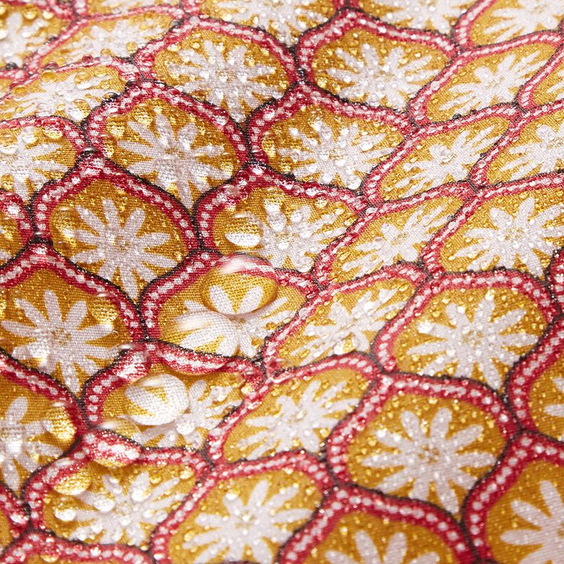 Coated Cotton Floral Boxes – mustard/white,  image number 6
