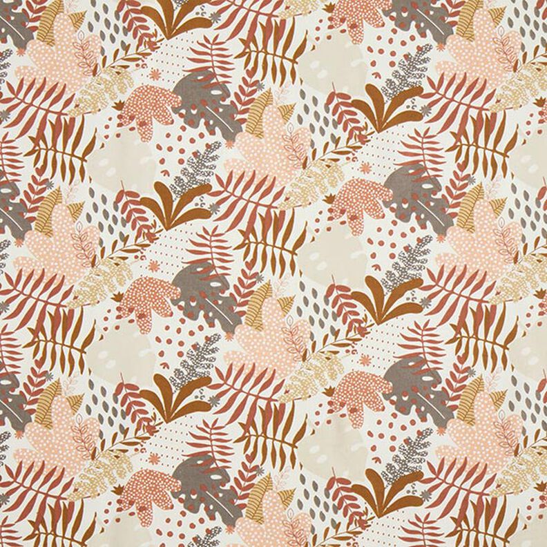 Cotton Cretonne Abstract Jungle Plants – terracotta/apricot,  image number 1