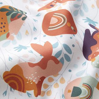 Decorative fabric Digital print Modern Easter bunny – white/terracotta, 