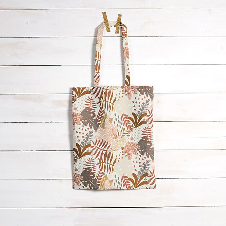 Cotton Cretonne Abstract Jungle Plants – terracotta/apricot,  image number 7