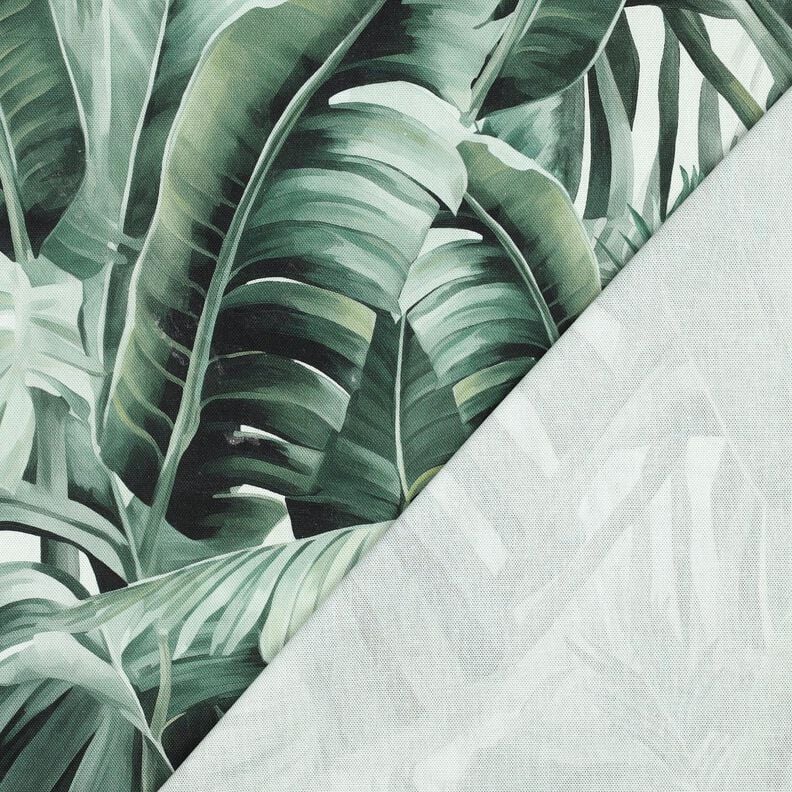 Decor Fabric Canvas painted palm leaves – ivory/eucalyptus,  image number 4