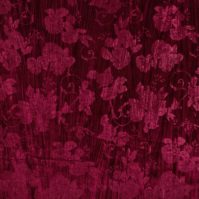 Crushed velvet chrysanthemum – burgundy,  image number 1