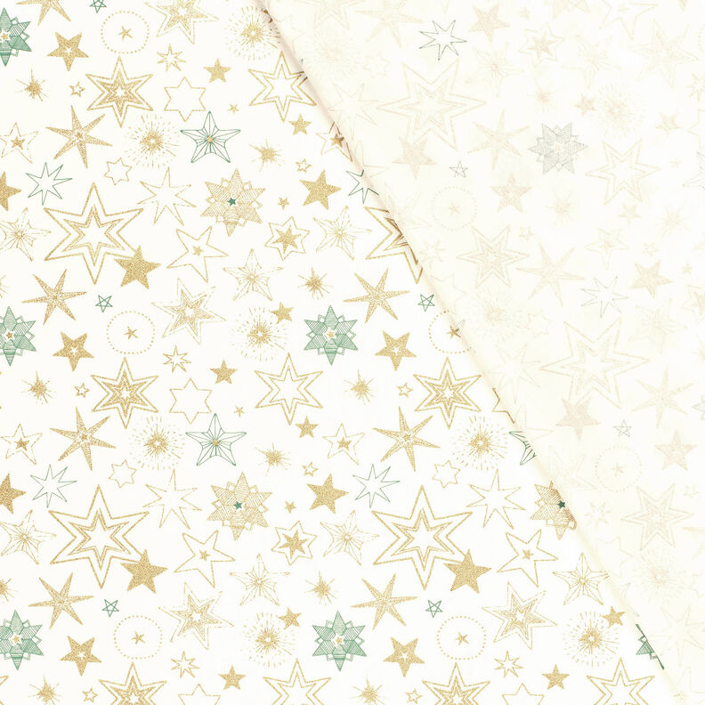 Cotton Poplin Large Stars – offwhite/gold, image number 4