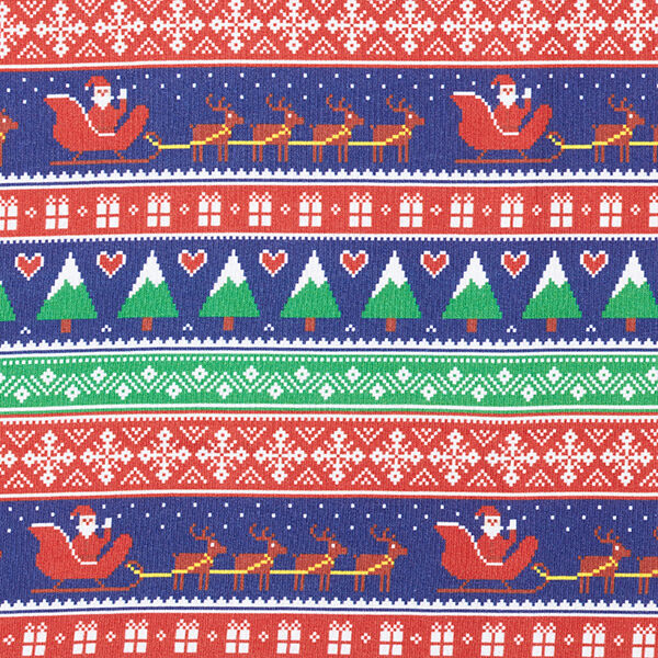 Santa Claus Is Coming Soft Sweatshirt Fabric – indigo,  image number 1