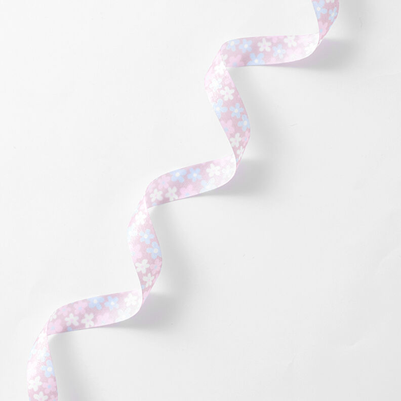Satin Ribbon Flowers – pink/light blue,  image number 1