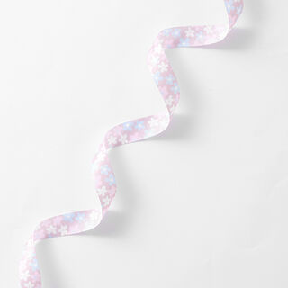 Satin Ribbon Flowers – pink/light blue, 