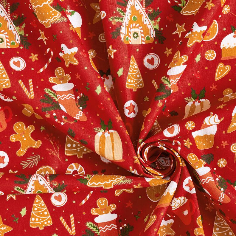 Cotton Poplin Lebkuchen – carmine/mustard,  image number 3