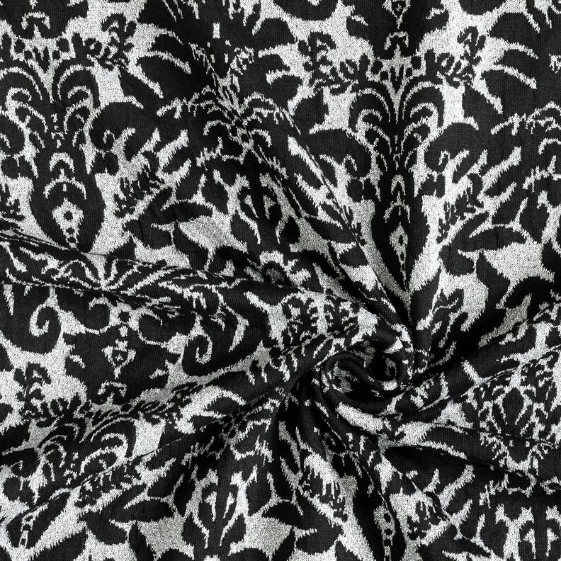 jacquard jersey ornaments – metallic silver/black,  image number 4