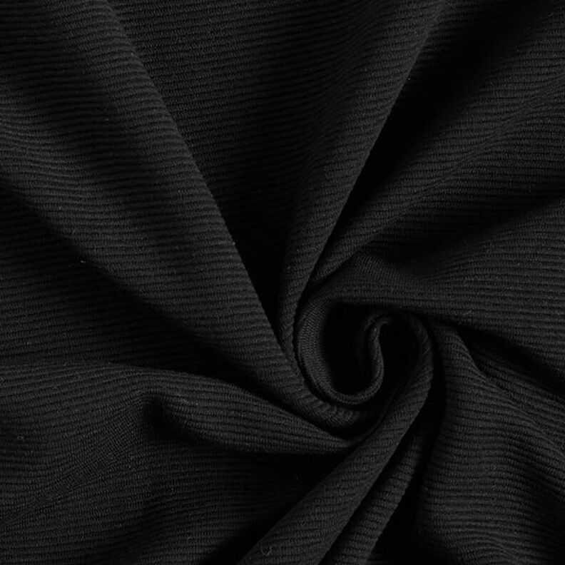 Ottoman ribbed jersey Plain – black,  image number 1