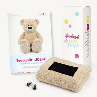 Teddy gift set: Paper pattern, plush and 1 pair of safety eyes [ 11 x 32 x 11 cm ] | Kullaloo –, 