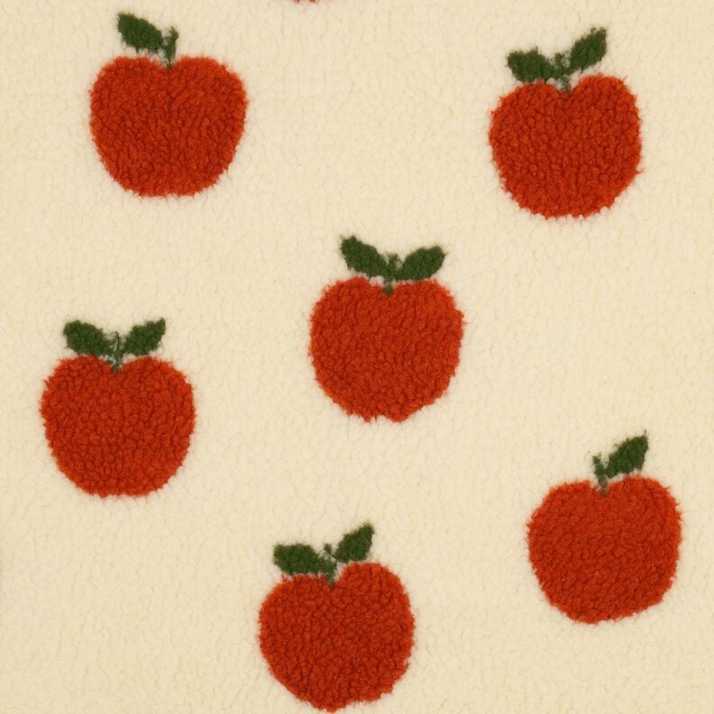 Teddy Fur Apples | Poppy Fabrics – offwhite/terracotta, image number 1