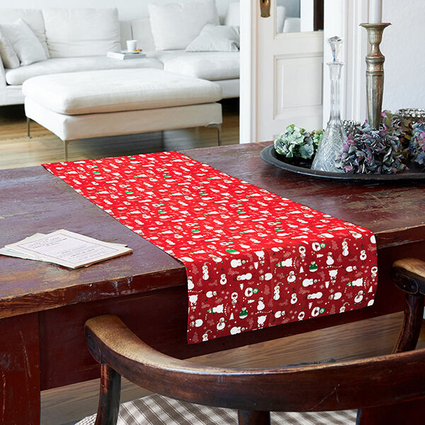 Cotton Cretonne Snowmen – red/white, image number 8