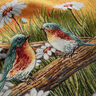 Decorative Panel Tapestry Fabric pair of birds – carmine/light beige,  thumbnail number 2