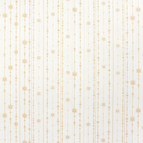 Decor Fabric Jacquard Lurex snowflake garland – light beige/gold, 