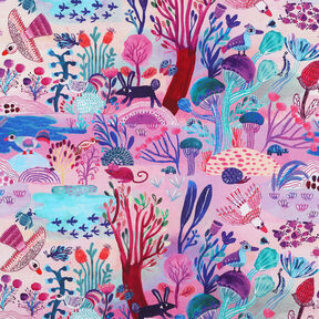 Cotton Poplin Sunshine Digital Print | Nerida Hansen – lavender/dark red, 