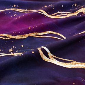 Cotton Jersey Dreamy Marble | Glitzerpüppi  – red lilac/antique gold, 