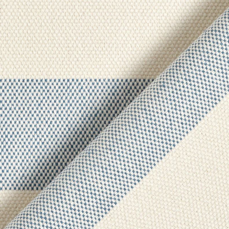 Decor Fabric Panama broad stripes &ndash; blue grey/light beige,  image number 4