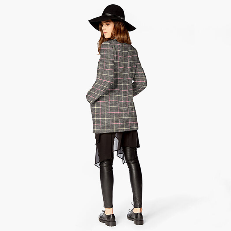 Houndstooth Plaid Coating Fabric with Glitter Effect – grey/black,  image number 5