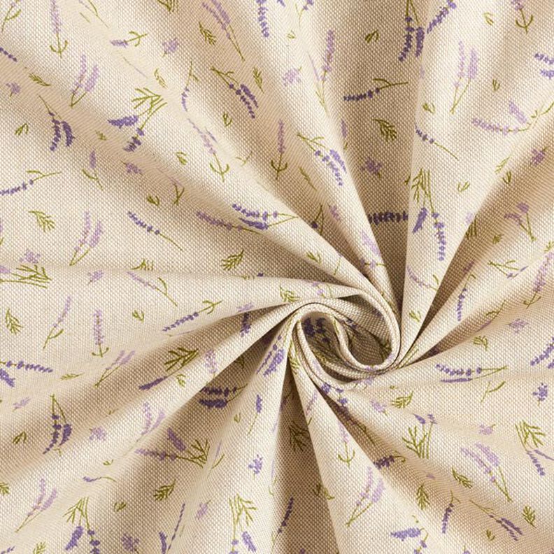 Decor Fabric Half Panama Lavender – natural/lavender,  image number 5