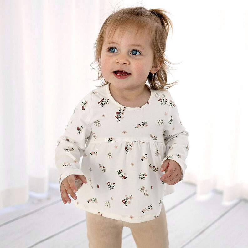 Cotton Jersey Flowers and Hearts – offwhite, image number 8