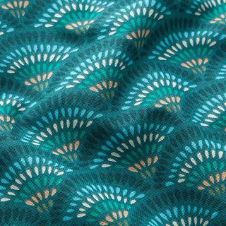 Decor Fabric Half Panama fan arches – petrol, 