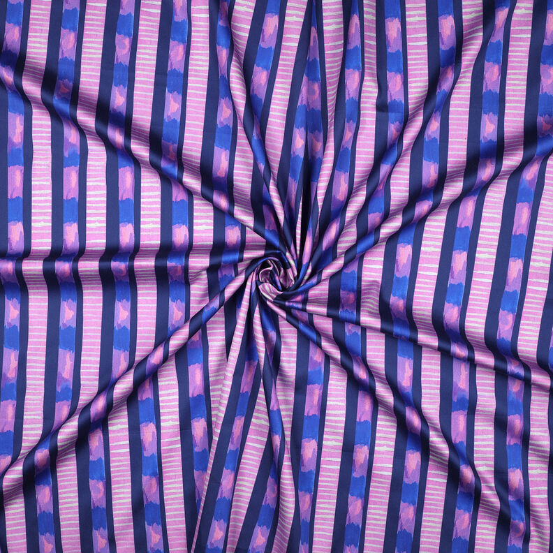 Striped cotton satin | Nerida Hansen – navy blue/pink,  image number 3
