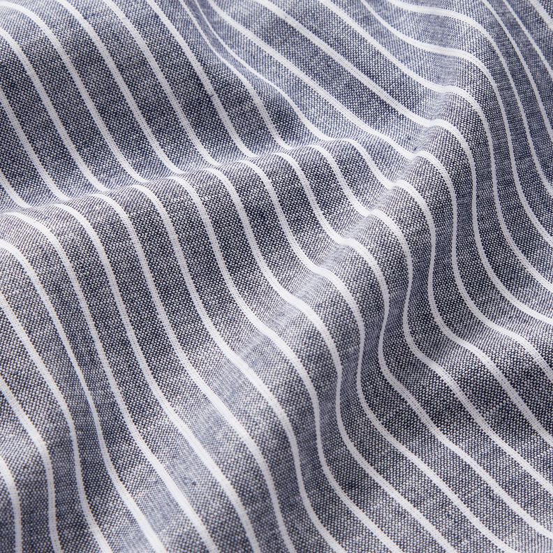 Linen Cotton Blend broad stripes – midnight blue/white,  image number 2