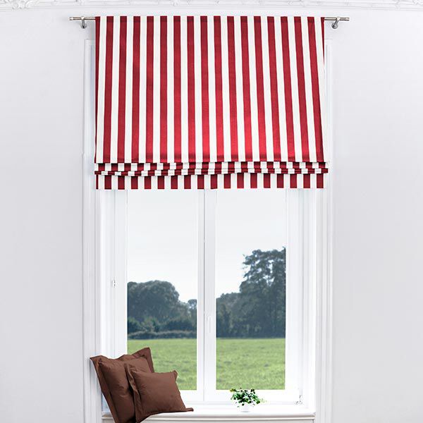 Decor Fabric Canvas Stripes – red/white,  image number 8