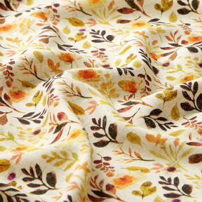 Viscose Linen Blend Autumn leaves – light beige/orange, 
