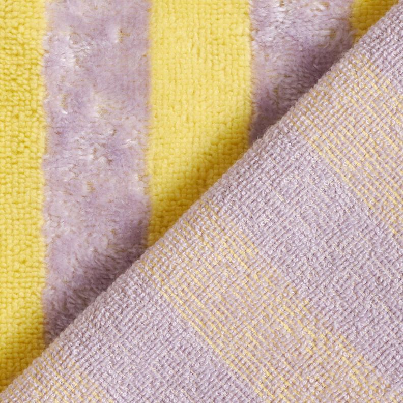 Towelling Fabric Bamboo Block Stripes – yellow/mauve, image number 5