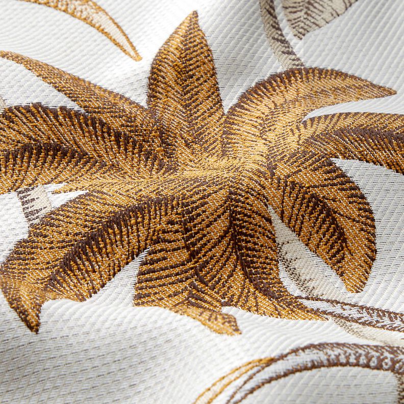 Decor Fabric Jacquard shimmering palm trees – silver grey/mustard,  image number 2