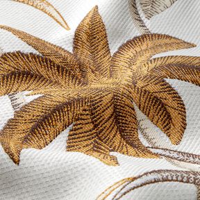 Decor Fabric Jacquard shimmering palm trees – silver grey/mustard, 