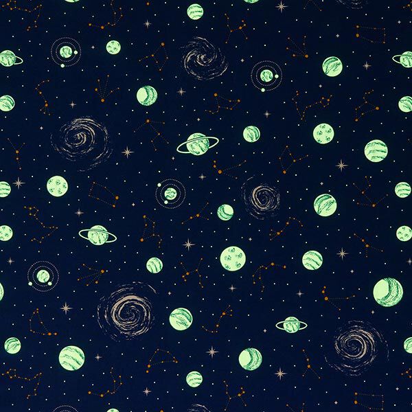 Decor Fabric Glow in the dark constellation – navy blue/light yellow,  image number 13