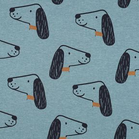 Cotton Jersey Dogs | Poppy Fabrics – dove blue/black, 