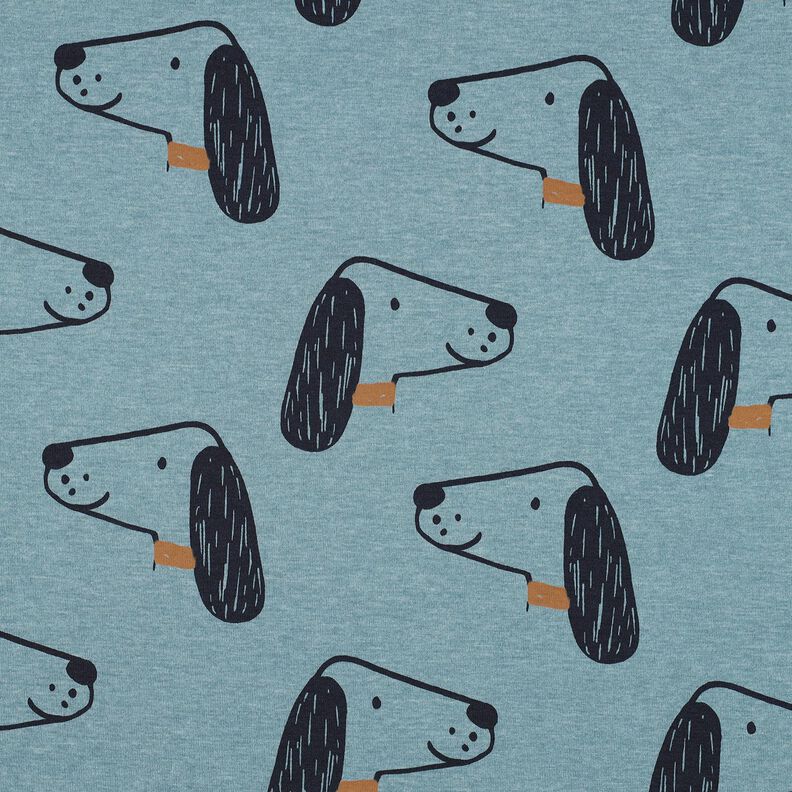 Cotton Jersey Dogs | Poppy Fabrics – dove blue/black,  image number 1