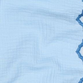 Double Gauze/Muslin double-sided curved edge  | Poppy Fabrics – light blue/royal blue, 