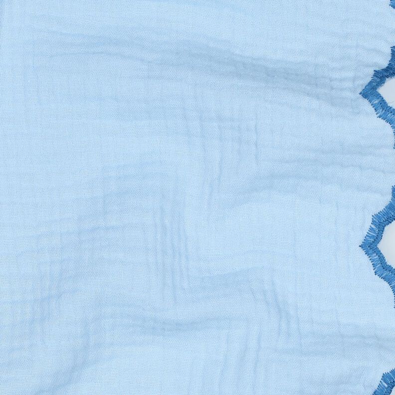 Double Gauze/Muslin double-sided curved edge  | Poppy Fabrics – light blue/royal blue,  image number 2