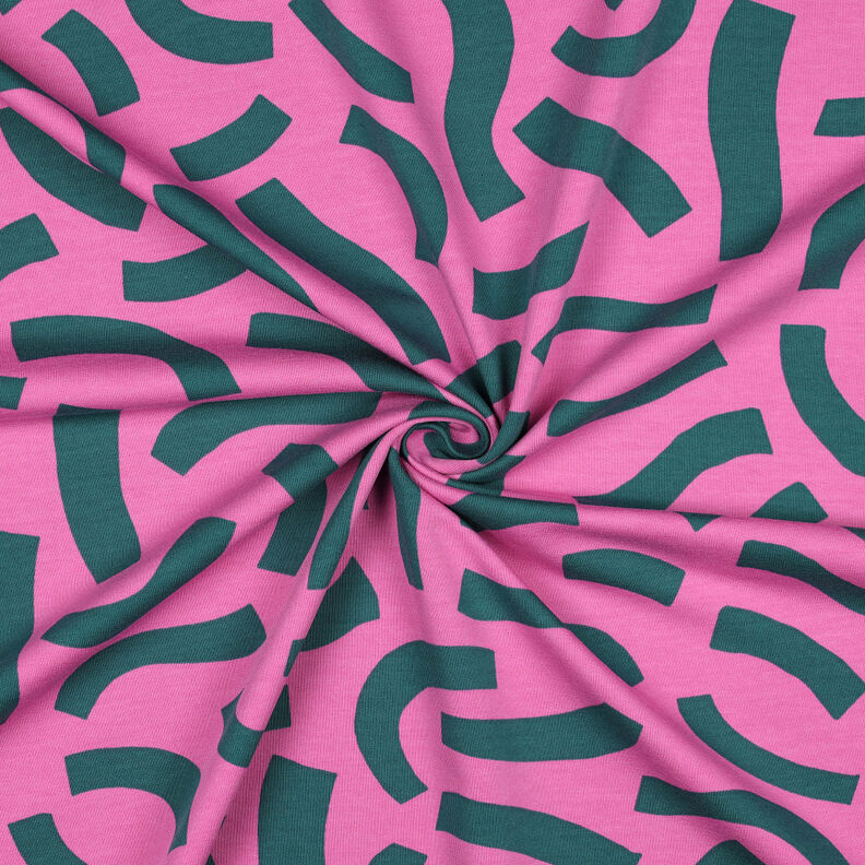 French terry Playful | Nerida Hansen – pink/petrol,  image number 3