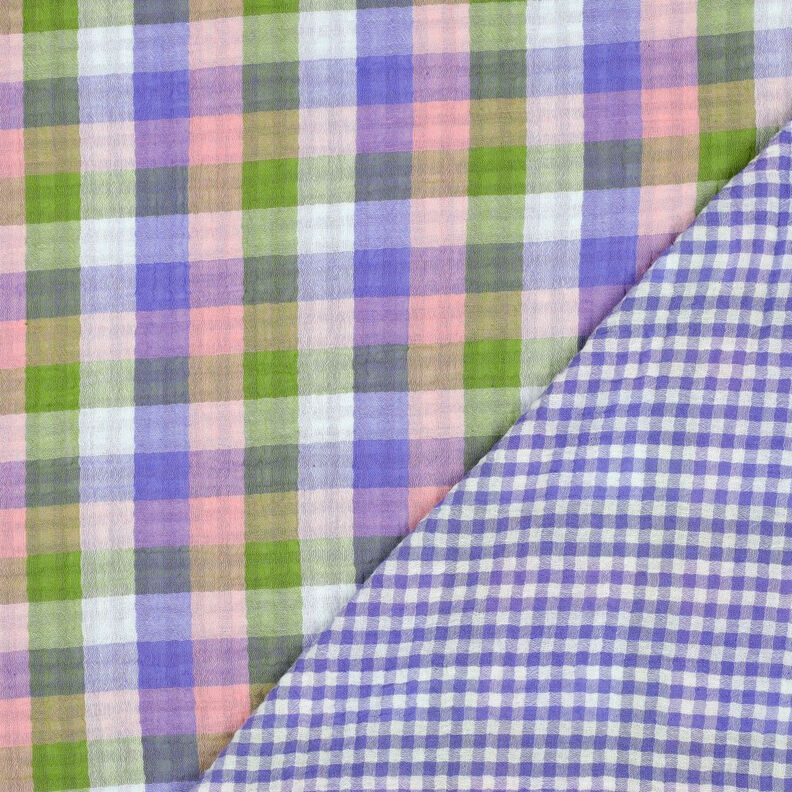Double Gauze/Muslin checked Doubleface | Poppy Fabrics – pink/lavender, image number 4