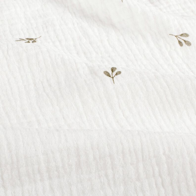 Double Gauze/Muslin little branch – offwhite/reed,  image number 2