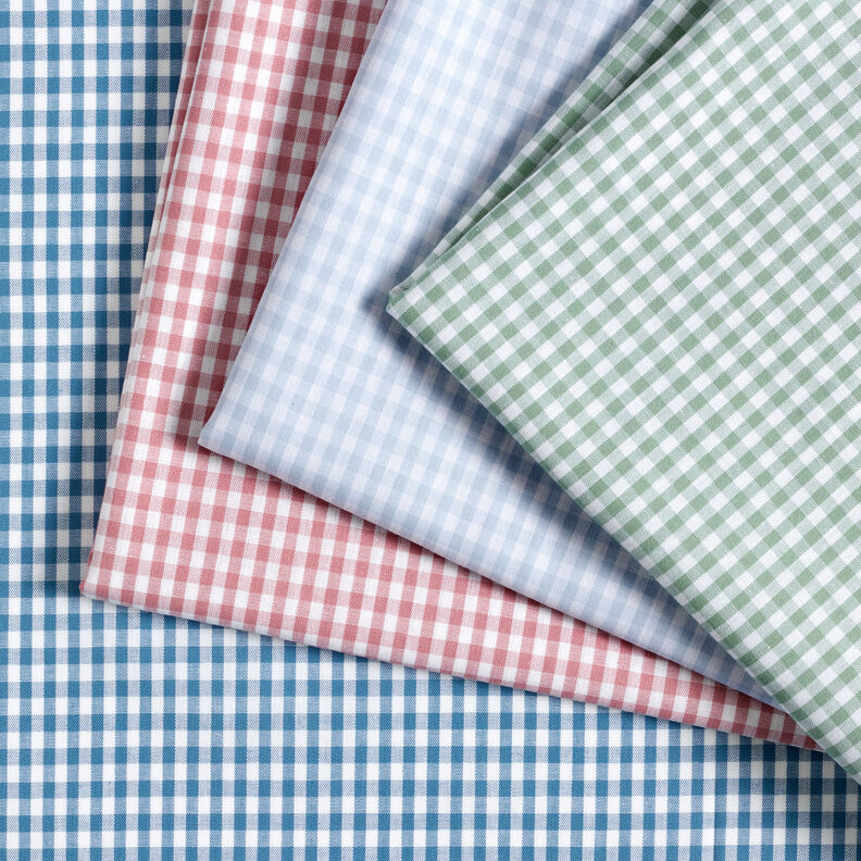 Cotton Vichy check 0,5 cm – light wash denim blue/white,  image number 5