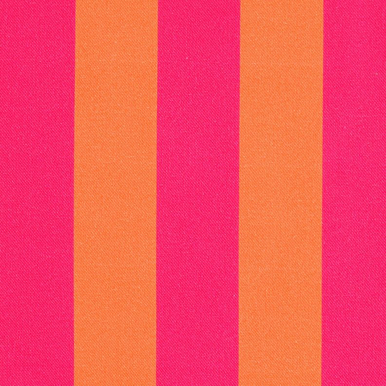 Decor Fabric Half Panama Block Stripes – intense pink/orange,  image number 1
