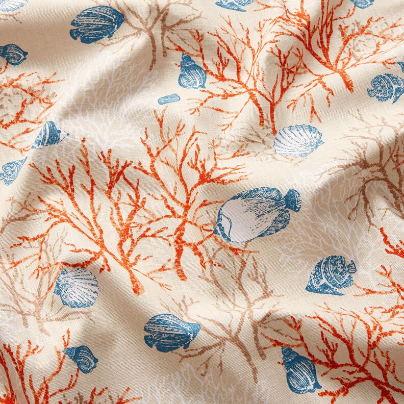 Decor Fabric Panama coral reef – light beige/terracotta,  image number 2