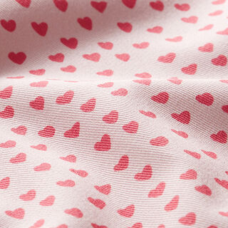 Decorative cotton twill fabric, mini hearts – light pink, 