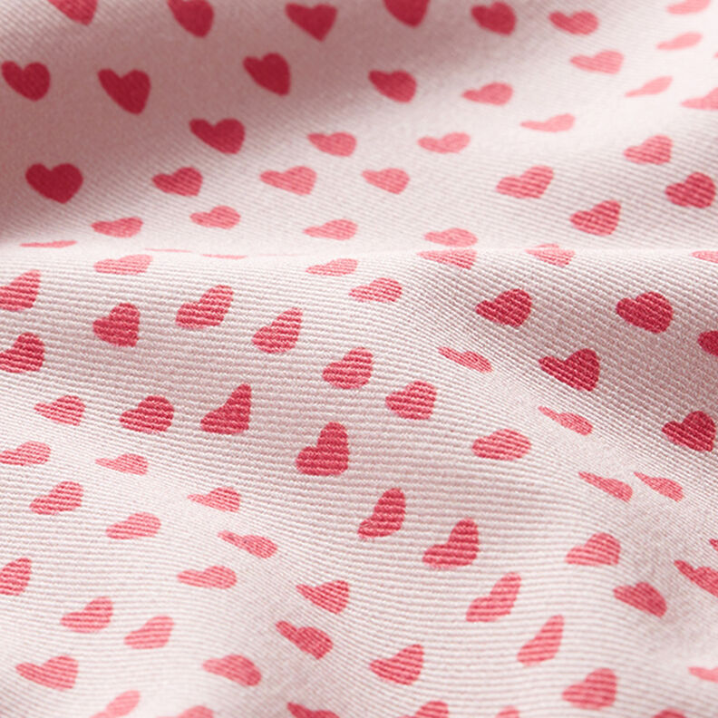 Decorative cotton twill fabric, mini hearts – light pink,  image number 2