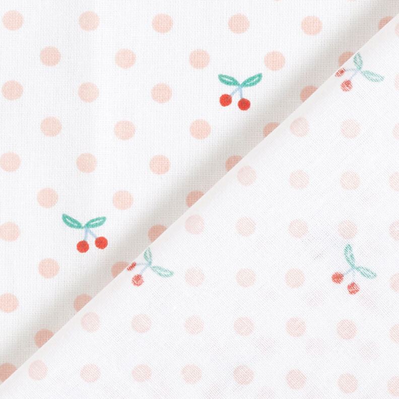 Poplin Polka Dots and Cherries – white/rosé,  image number 4