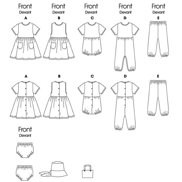 Infants' Dress / Jumper, Butterick 5624 | NB - M,  image number 11