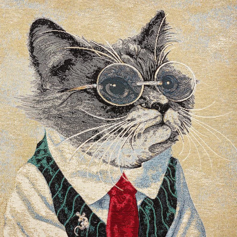 Decorative Panel Tapestry Fabric elegant cat &ndash; natural/grey,  image number 1