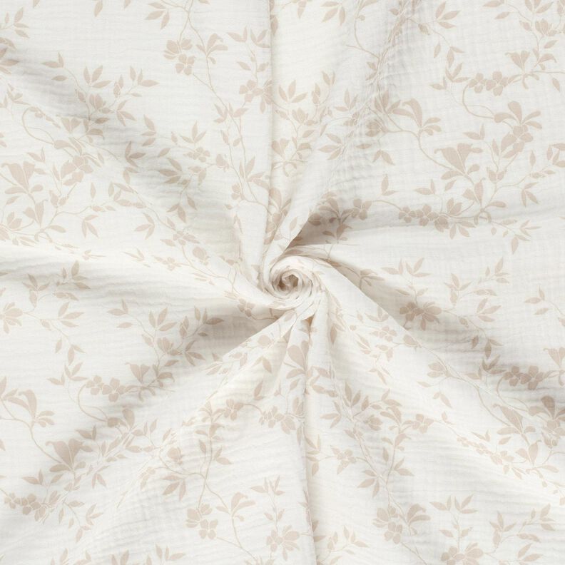 Double Gauze/Muslin Leafy Vines – offwhite/natural,  image number 3